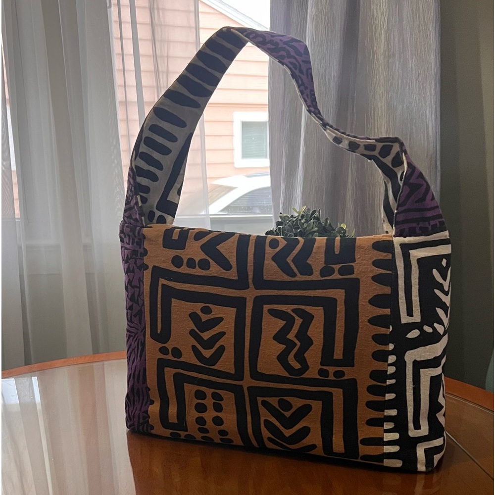 African Multi Print Cloth Shoulder Bag Good Condition - Picture 4 of 15
